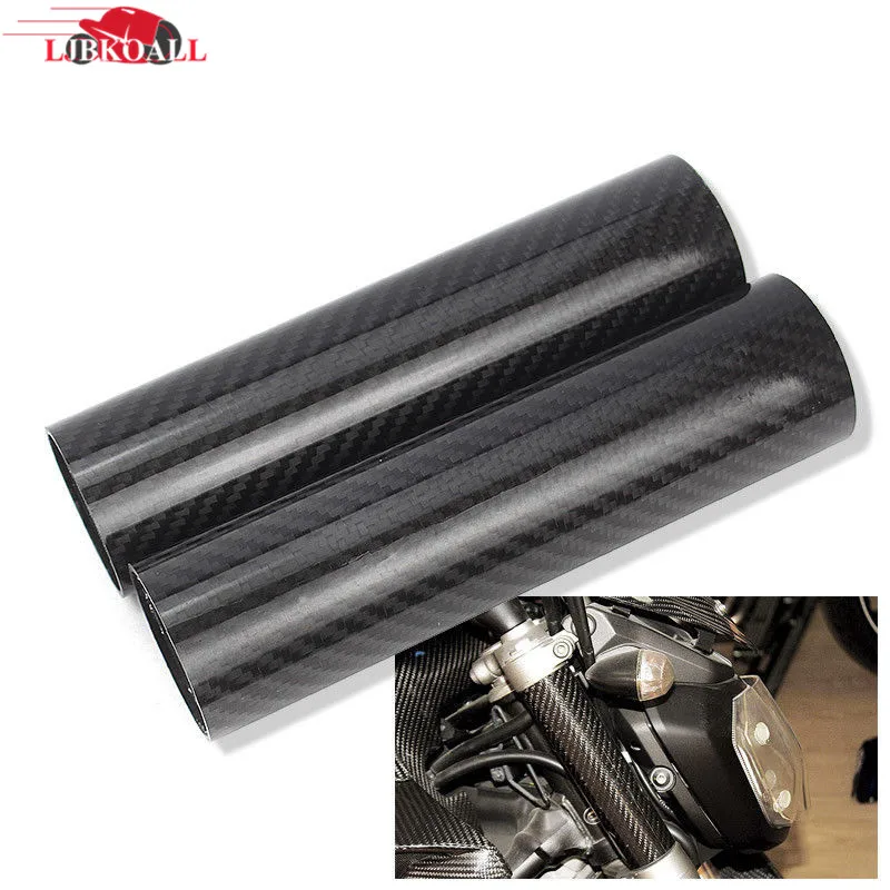 

LJBKOALL 2Pcs Motorcycle Real Carbon Fiber Front Fork Tube Slider Cover Shockproof for Yamaha MT 07 FZ 07 MT07 FZ07 2014-2018