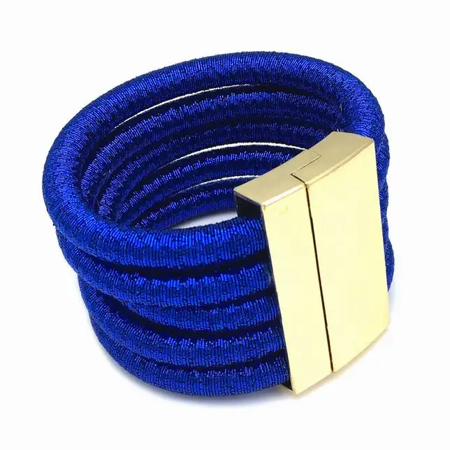 MANILAI, модные магнитные кнопки, многослойные браслеты с подвесками для женщин, массивные ювелирные изделия, браслеты-манжеты, браслеты, 7 цветов - Окраска металла: Blue