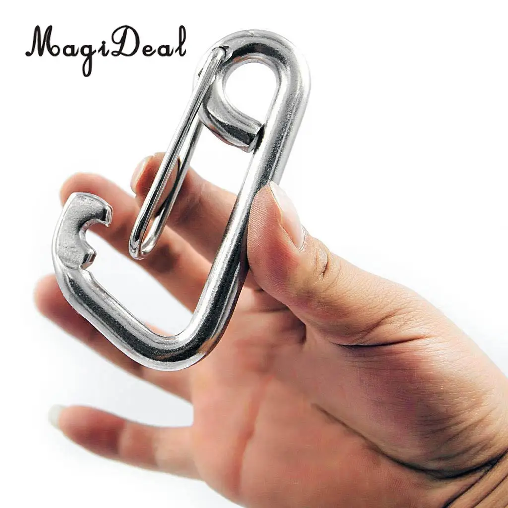 MagiDeal Durable 304 Stainless Steel Spring Hook Carabiner Clip Keychain for Camping Fishing Traveling Hiking Acce 3 Differ Size