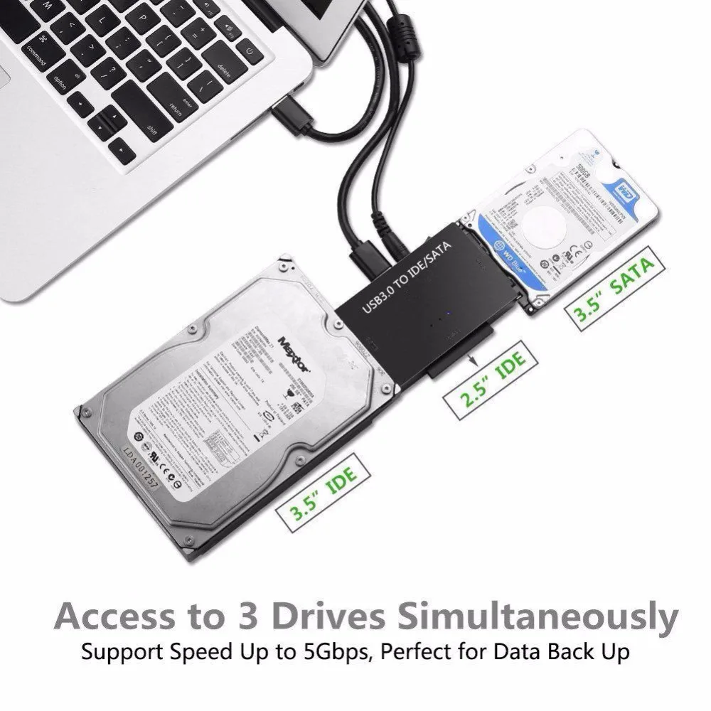 Конвертер для жесткого диска HDD USB3.0 на SATA/IDE внешнего 2 5 дюйма/3 дюйма Чехол Гбит/с