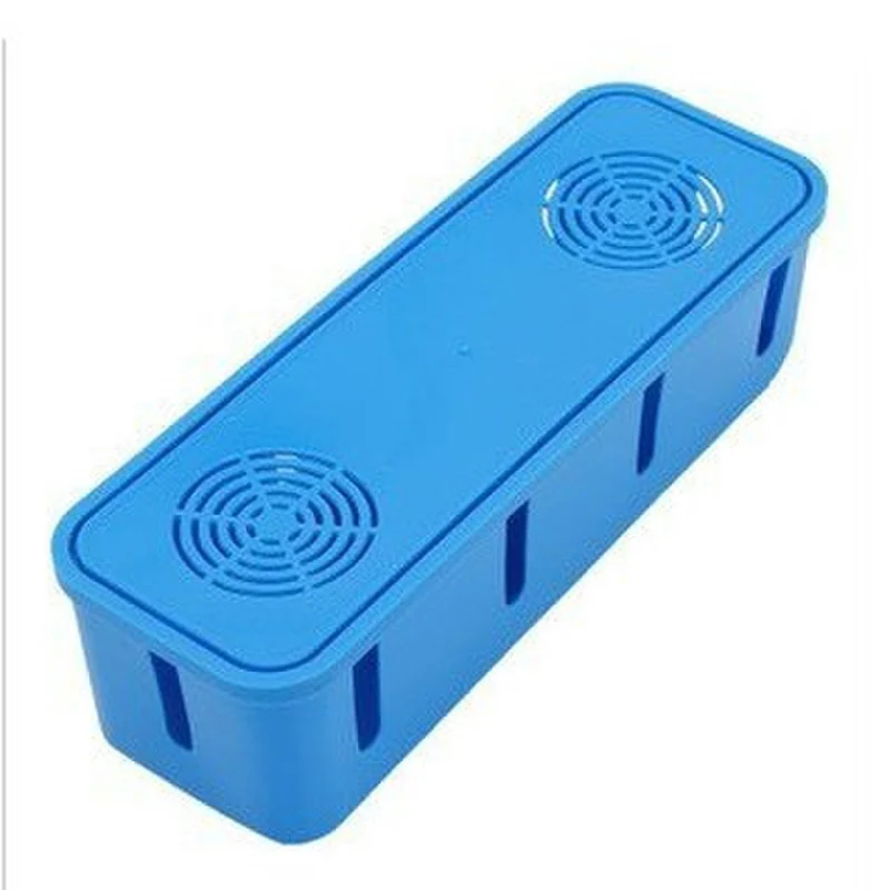 1pc Plastic Power Strip Cord Socket Storage Box Electric Wire Storage Organizer Cable Collect Cases Power Strip Cord Storage Box - Цвет: Синий