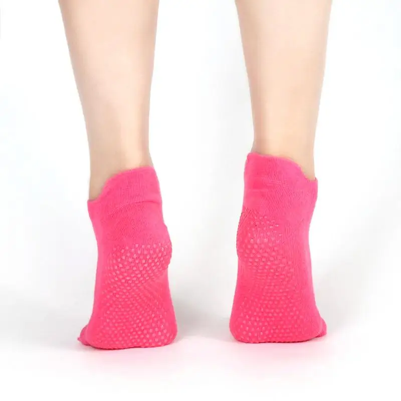 Дышащие женские носки для йоги с противоскользящей резиновой подошвой, спортивные носки для фитнеса, впитывающие пот носки для йоги - Цвет: Rose Red