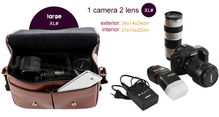 Роскошный чехол для камеры, водонепроницаемая сумка через плечо, модная Ретро сумка из искусственной кожи DSLR чехол, сумка для гаджета для sony Canon Nikon