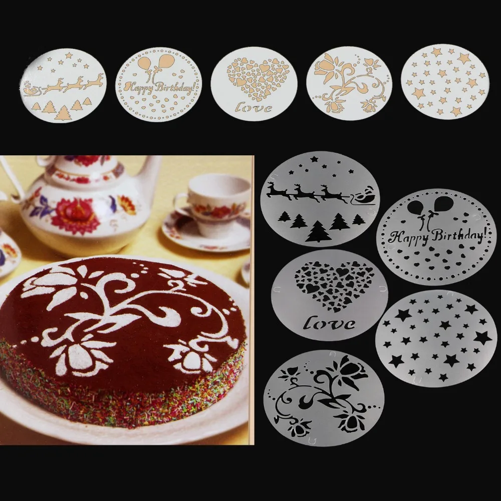 Buy Plantilla Stencil Bakeware 5PCS/SET Baking Fondant Cake Decorating Tools