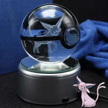 Lâmpada Bola De Vidro Cristal Pokemon Espeon 3d Animais Dos Desenhos Animados Projeto Pokemon Dentro Figuras de Ação Brinquedo Presentes Decorativos