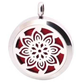 

10pcs Sunflower Aromatherapy Essential Oil Surgical Stainless Steel Pendant Necklace Perfume Diffuser Locket with Felt Pdas