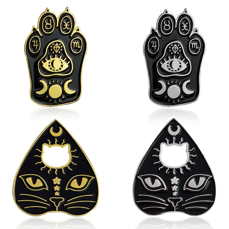 

Cat Brooch Claw Head Carved Enamel Cute Kitten Wizard Creative Decoration Pins Jewelry Clothing Badge Backpack Gifts Women Men