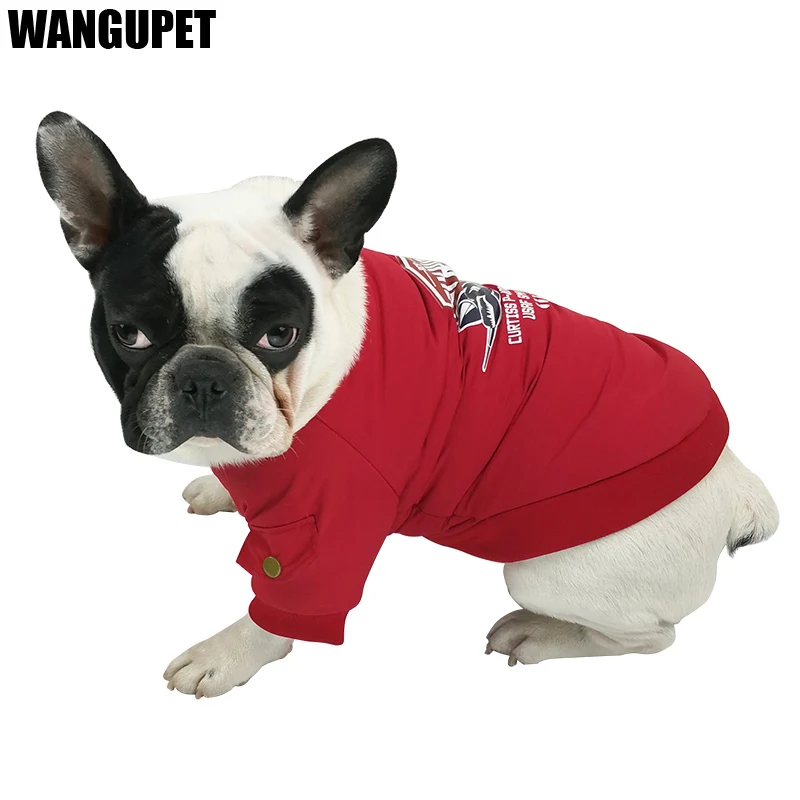 

Personality French Bulldog Clothes for Small Pet Cat Coat Whit Fleece Warm Dog Jacket