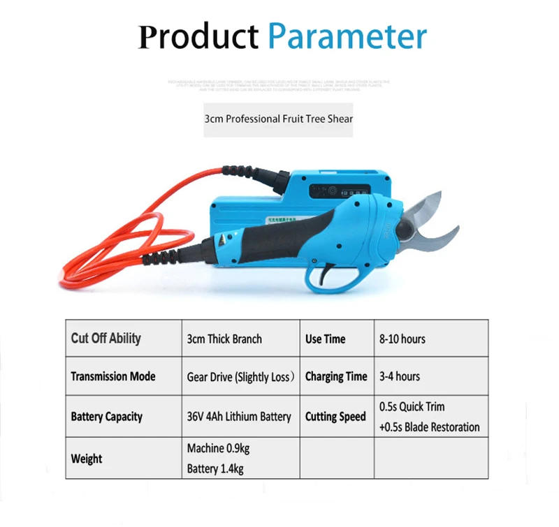 Электрическая машина для резки фруктовых деревьев Обрезка ножницы Перезаряжаемые высотных толстые ветви с инструменты