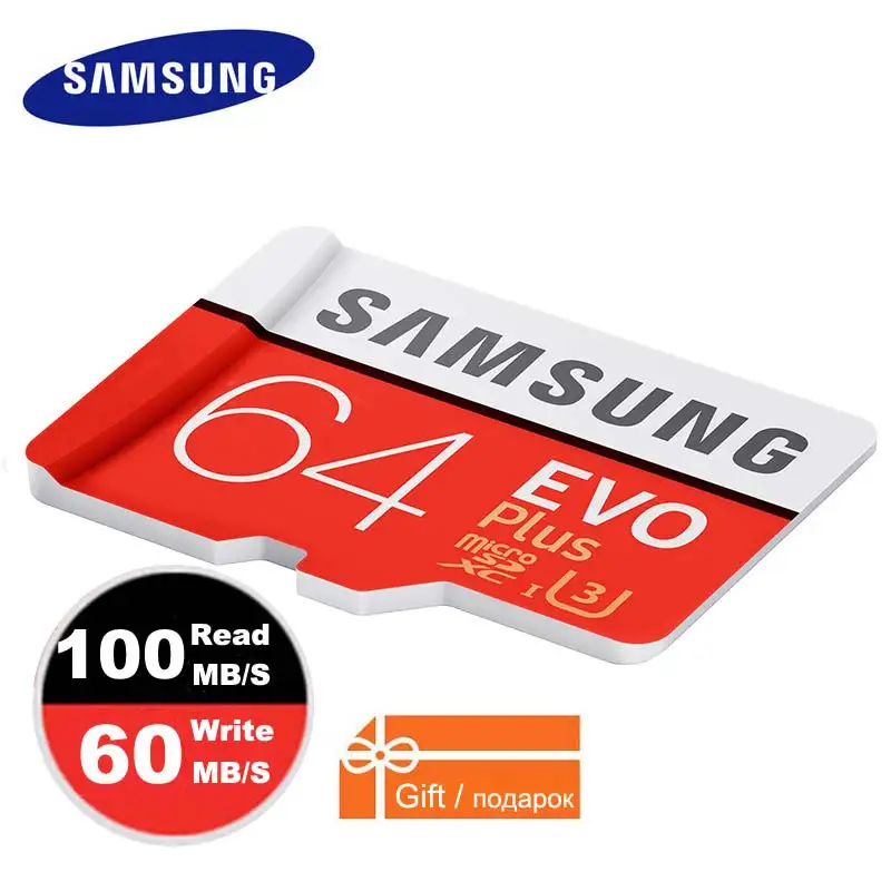 Дешевый SAMSUNG Micro SD Карта Памяти 64 ГБ 32 ГБ 128 ГБ Плюс Class10 Водонепроницаемый Memoria ПАМЯТИ Sim Card Trans Микро Карты 128 ГБ Для смартфонов