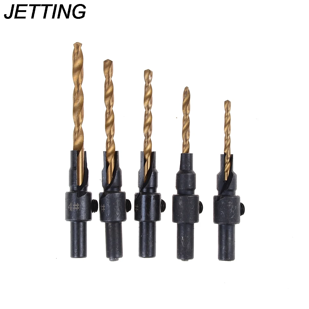 5pcs/Set Wood Drilling Bit Woodworking Countersink Drill Bit Set