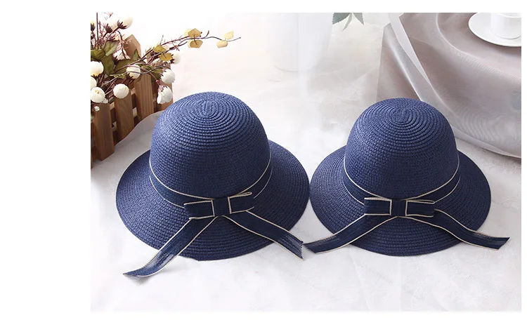 USPOP Популярные Модные женские летние шляпы, женская соломенная шляпа, Повседневная пляжная шляпа с широкими полями для мамы и ребенка, милые детские солнцезащитные шляпы с бантом