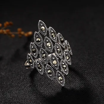 

2018 Fashion Silver S925 Sterling Silver Antique Mosaic, St2018 Lady, High Grade, Jog, Open Diamond Silver Ring Wholesale.