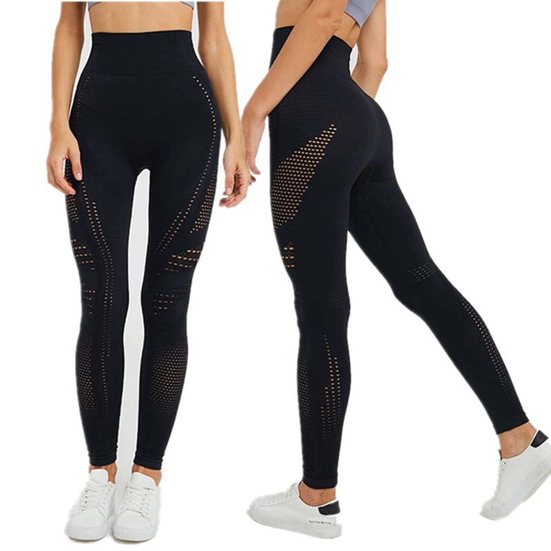 

Workout Legging Women Seamless Yoga Pants Gym High Waist Leggings Hollow-out Sports Trousers Skinny Pants Tights