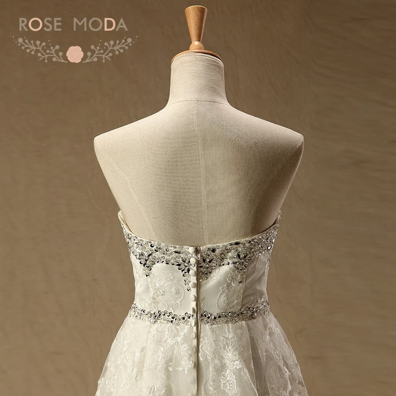 Роза Мода Русалка свадебное платье кружева свадебное платье с кристаллами реальные фотографии