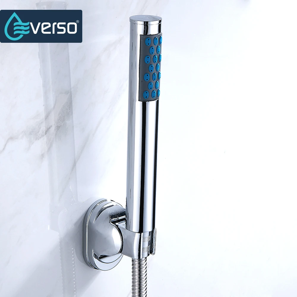 

Mordern Style Bathroom Hand Held Shower Head and Stainless Steel Hose Chrome Spray Rain Shower Set Led Showerhead Water
