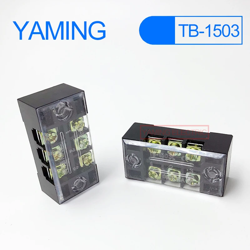 Пластиковый клеммный соединитель YM032 15A 600 в 3 P 3-контактный блок 6 винтов