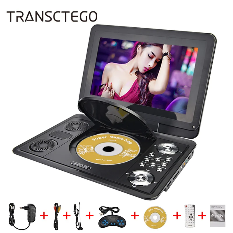 13 inch HD Portable DVD Player Mobile Digital Multimedia Player TV EVD Radio MPEG MPEG4 VCD SD Card