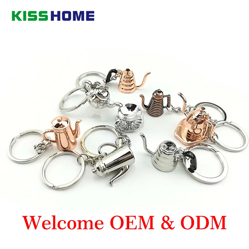 

Zinc Alloy Coffee Cups Cloud Pot Keychain Portable Keyring Coffeeware Tools Promotion Gifts Barista Espresso Coffee Accessories