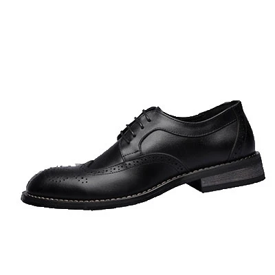 Мужские модные кожаные модельные туфли; мужские Роскошные туфли-оксфорды с острым носком; мужские дизайнерские деловые туфли на шнуровке; AA51545 - Цвет: Черный