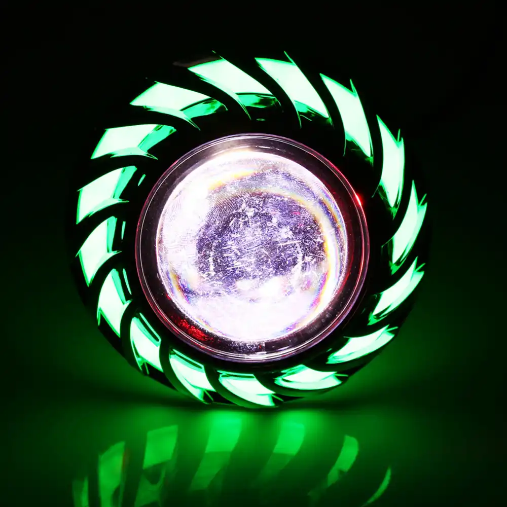 1pcs Colorful Motorcycle Led Headlight Projector Lens Dual Halo Led Headlight Projector Lens Dual Halo