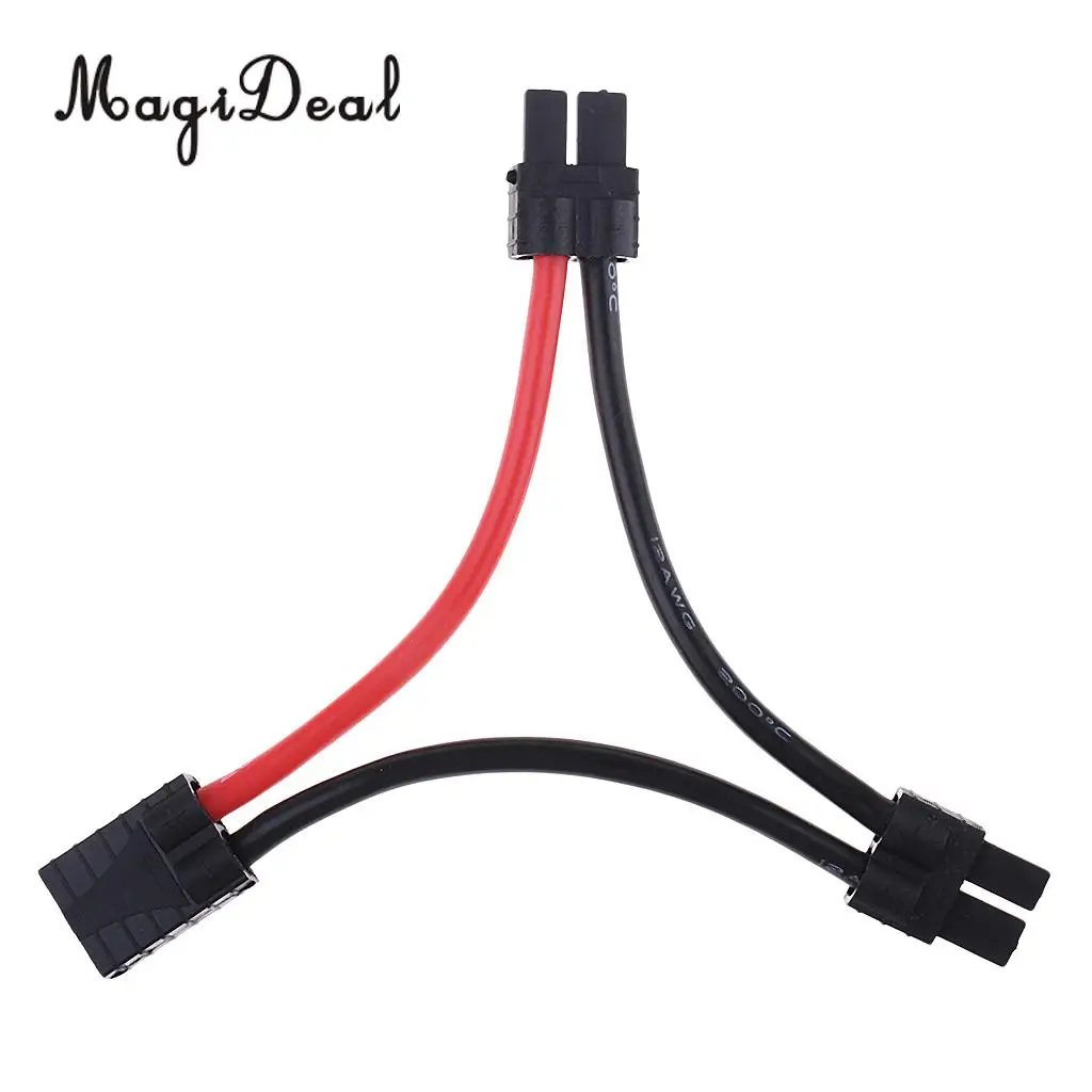 MagiDeal 2 Male 1 Female Connector RC Vehicles Model Car Lipo Battery Adapter Wire Harness for Traxxas   Series Car Parts