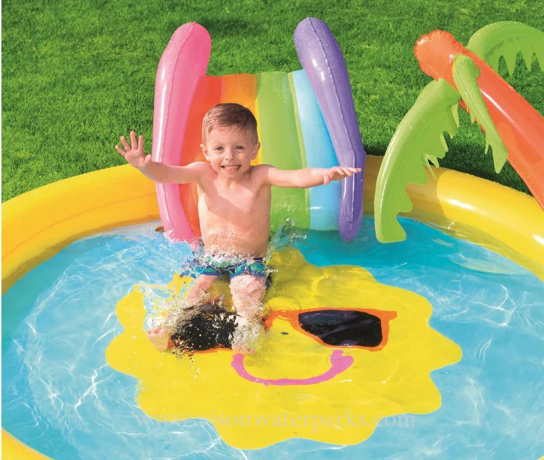 53071 Sunshine Land бассейн для отдыха с струей воды надувная горка бассейн|Плавательные
