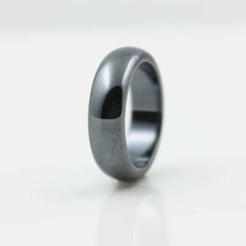 

Fashion Grade AAA Quality smooth 6 mm Width cambered surface Hematite Rings (1 Piece ) HR1007