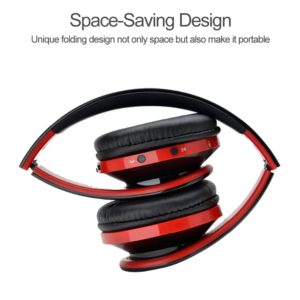 Складные HiFi bluetooth наушники проводные/беспроводные стерео игровые регулируемые