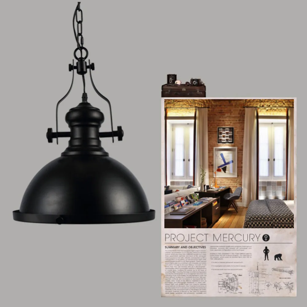 

Black Metal Retro Pot Droplight Nordic Restaurant Bar Droplight American Country Industry Ancient E27 Light Pendant Lamp
