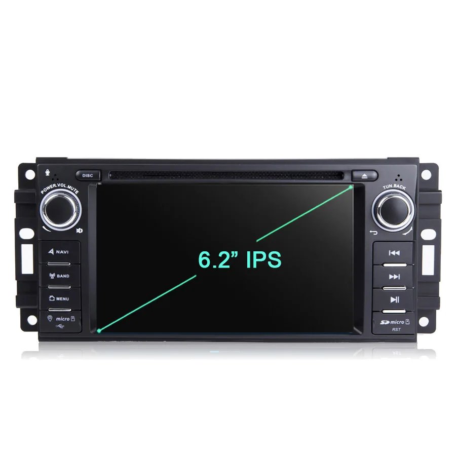 Top IPS 1 din Android 9.0 8 core 4GB RAM 64G ROM Car DVD Player autoradio For Jeep Compass Commander Wrangler Chrysler Sebring 300C 1