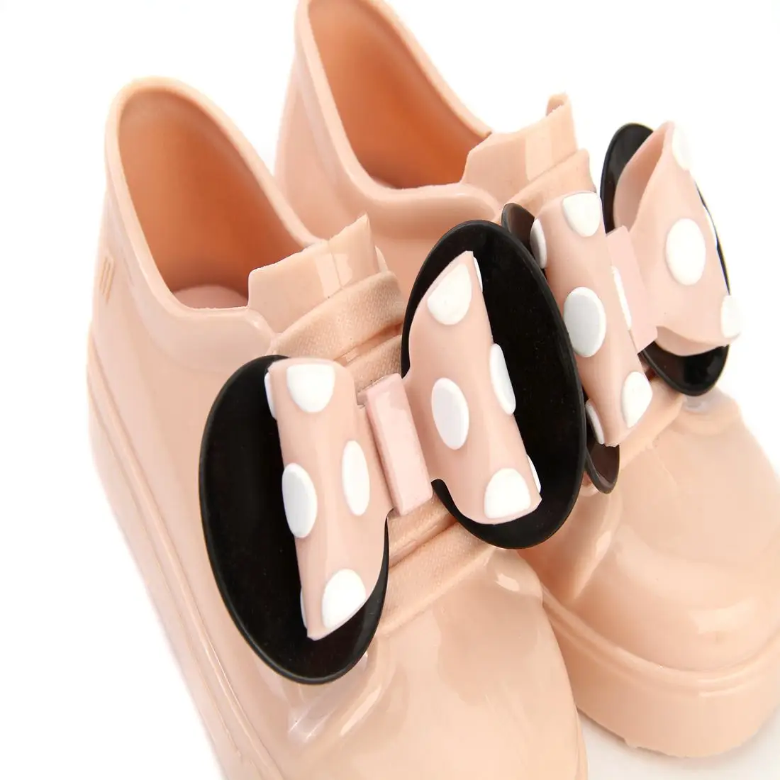 

Melissa 2018 Rain Sports Mini Shoes Wave Point 2 Layer Bow Twins Mouse Slip-on Sandals New Winter Girl Jelly Kids No Shoelace