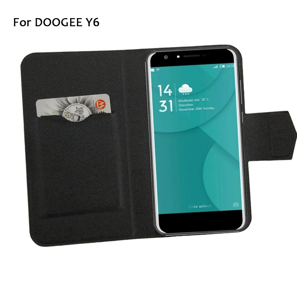 5 Colors Super! Doogee Y6 Phone Case Leather Full Flip Cover High Quality Luxurious Accessories | Мобильные телефоны и