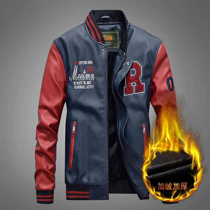 

ZHAN DI JI PU Brand Men Autumn and Winter Leather Bomber Jackets 99