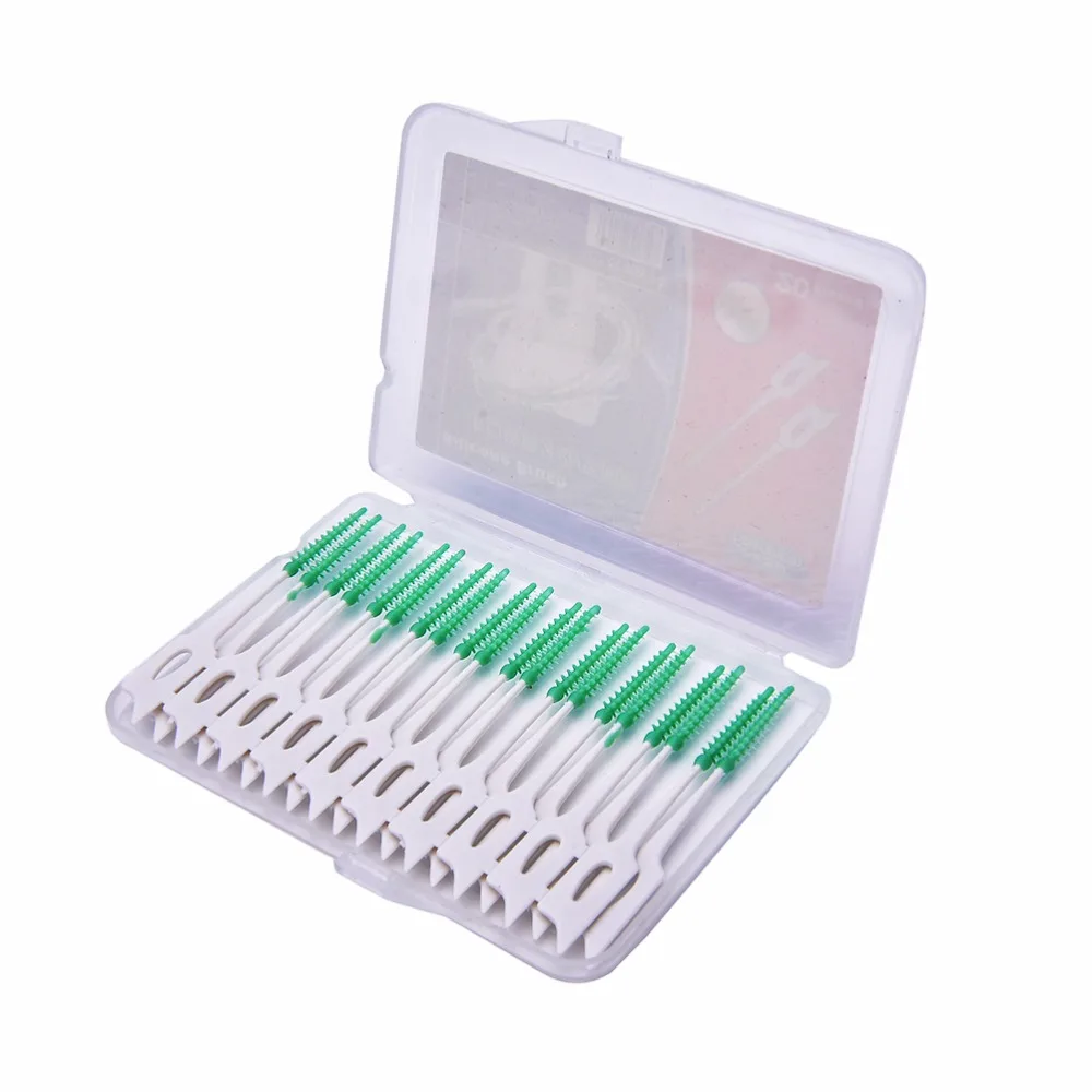 Для выведения токсинов, 40 шт/2 коробки пуш-ап-межзубная щетка резинки для чистки межзубных пространств, Ортодонтическая щеточка для чистки зубная щетка для ухода за полостью рта зубочистка