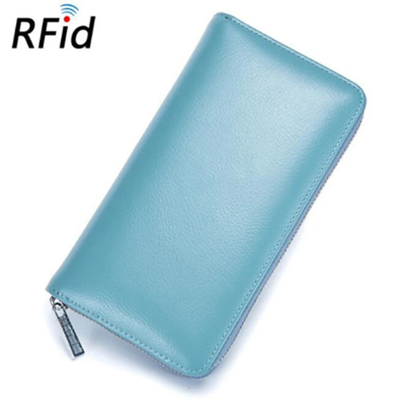 

Genuine Leather Anti Rfid Wallet For Women Fashion Passport Bag Large Capacity Organ Phone Bags Ladies Credit Card Holder Purse