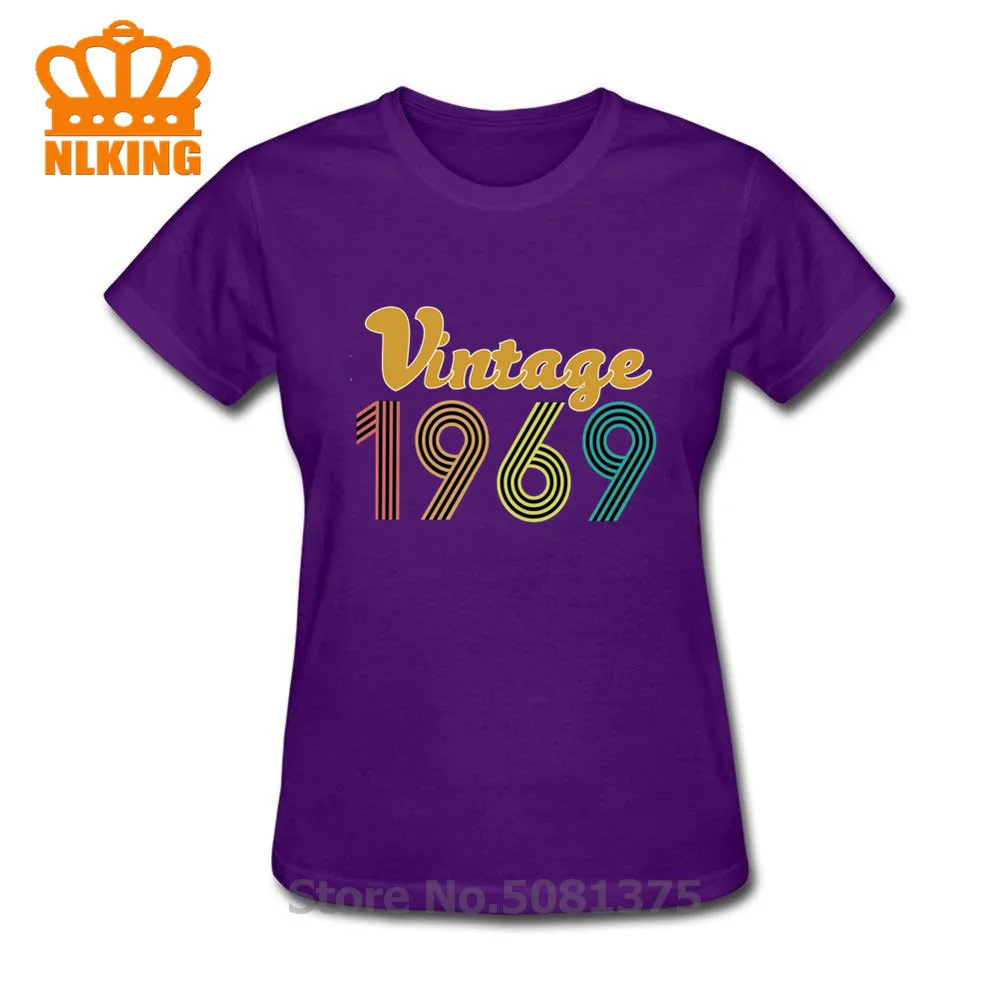 

50th Birthday for Women Vintage 1969 Shirt 50th Birthday Gift 50th Birthday party t-Shirt Female 100% Cotton Tee XXXL tshirts