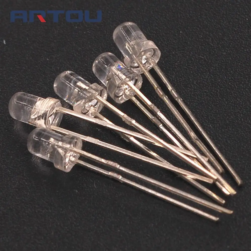 

50PCS 3MM White to Blue/Green/Yellow Green/Yellow/Orange/Purple Light LED Light Emitting Diode