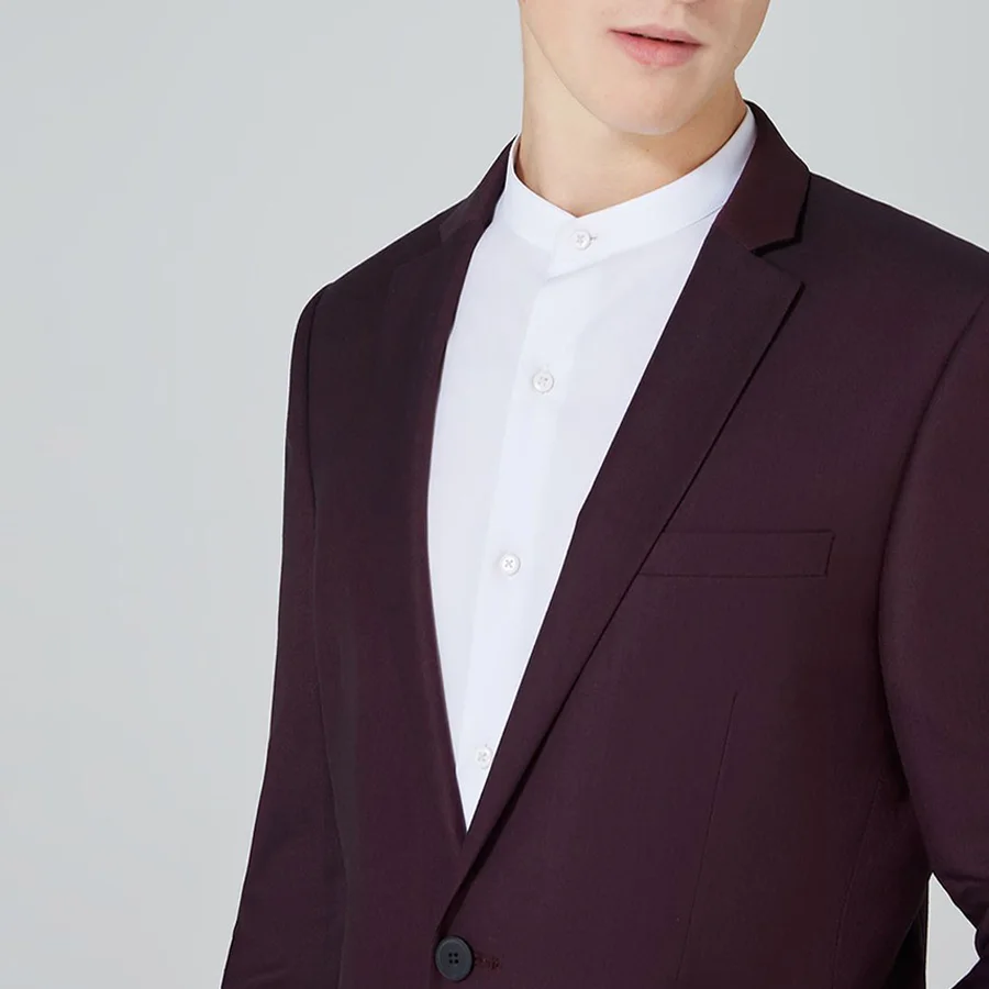 Burgundy Business Suit Smart Casual Blazer Men for Wedding Party Slim Fit for Men 2 Pieces (Jacket+Pants ) Blazer Hombre 2019