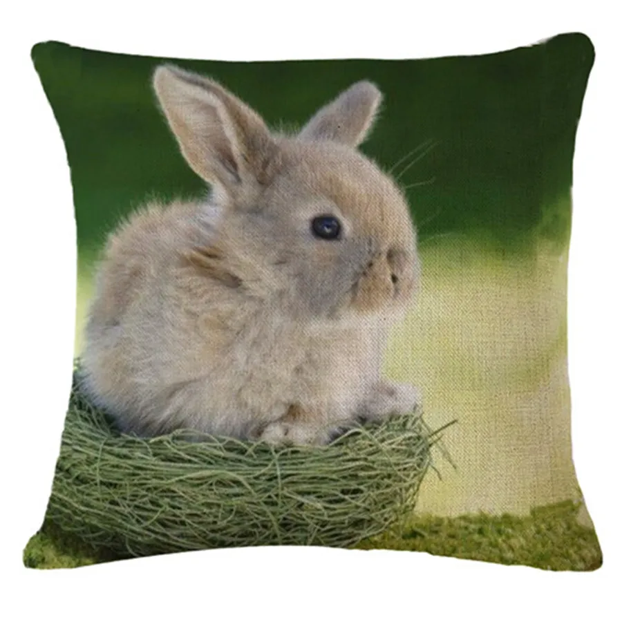 Милые домашние декоративные Чехлы для подушек с принтом кролика, дизайнерский чехол для подушек в виде животных, домашний декор, fundas de cojines