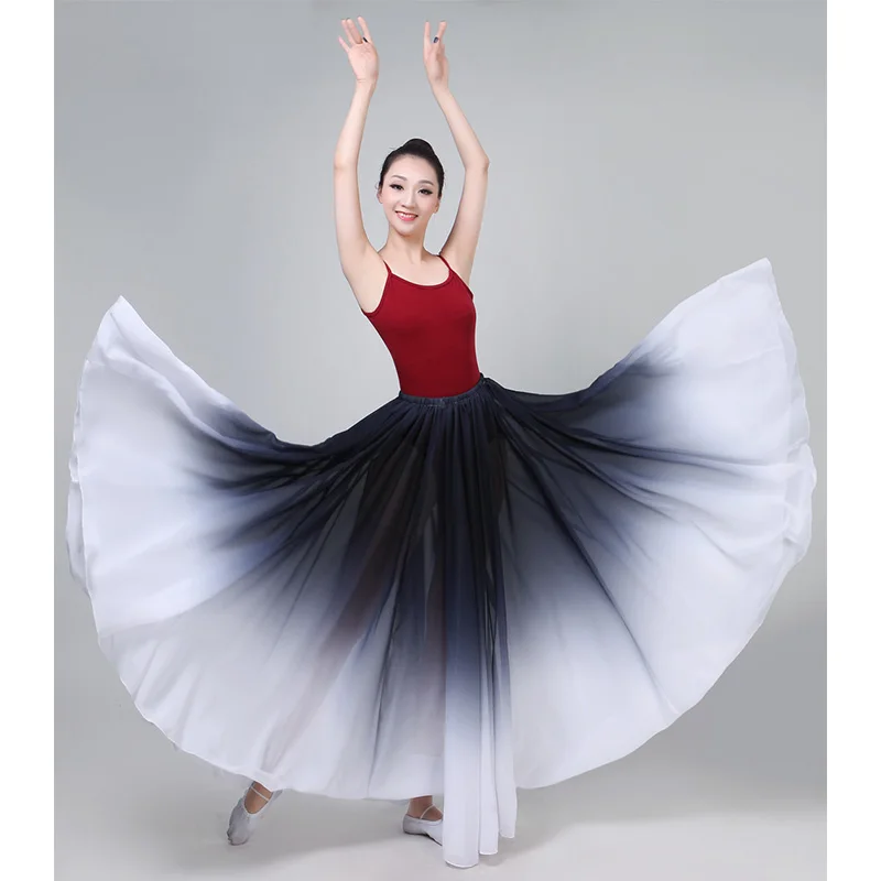 inhzoy Falda de Baile Latino para Niña Irregular Falda de Danza Ballet Gasa Vestido de Danza Moderna Traje de Bailarina Dancewear 