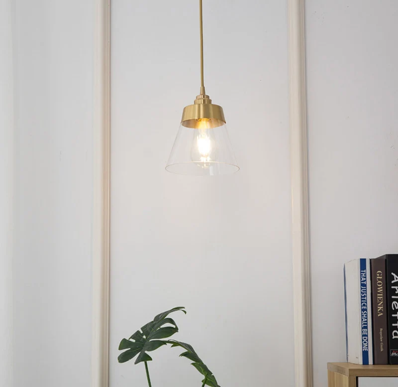 Glass Pendant Light Nordic Pendant Lamp Edison Pendant Light Brass Creative Minimalist E27 Lighting Lampshade For Restaurant