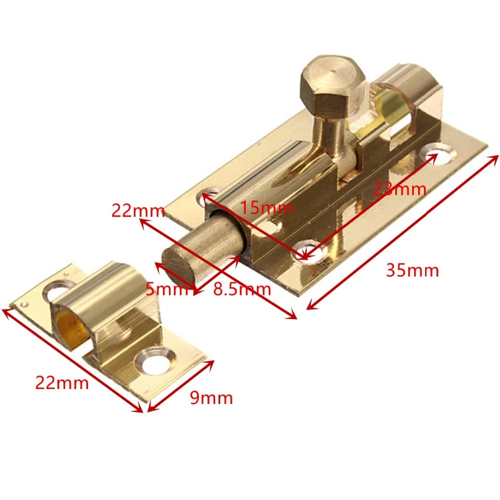 Самая низкая цена 1,5 дюймов латунная дверь слайд замок Защелка Баррель домашнее оборудование безопасности и винт