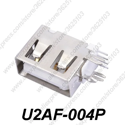 

10PCS U2AF-004/U2AF-004P USB 2.0 Connector H=10MM Side Insert Charging Socket USB 2.0 Female Jack Data Transmission