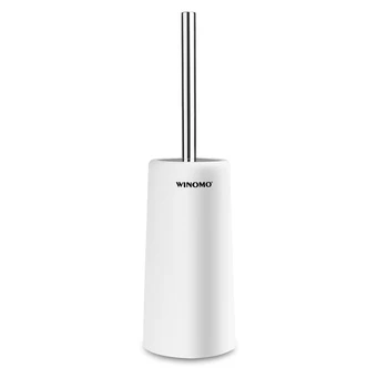 

WINOMO PP Toilet Brush Stainless Steel Toilet Brush Holder Set for Home Bathroom Closestool (White)