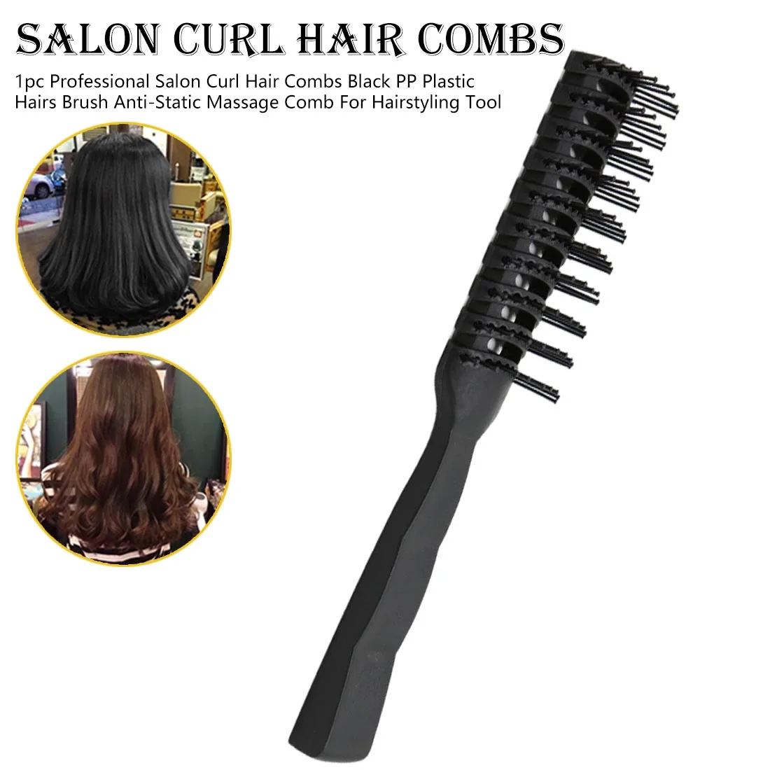 Hair Curling Brush Comb Curling Iron Ceramic Styling Tools Short