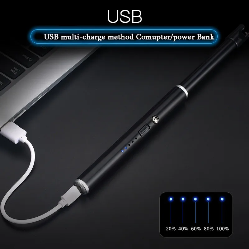 Электронные ветрозащитные зажигалки с USB уличная Зажигалка для барбекю и плиты