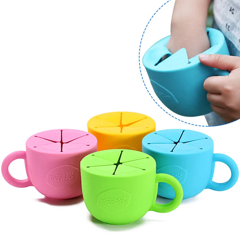 soft silicone food cup 450ml utensils for children snack spilled cup