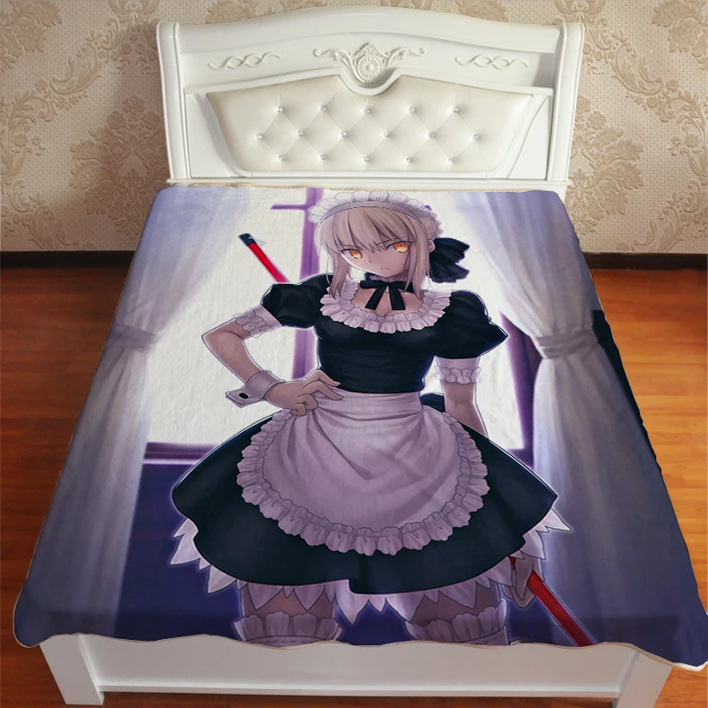 

Anime Manga Fate Stay Night Saber Sofa Bed Kid Adult Throw Blanket Warm 002