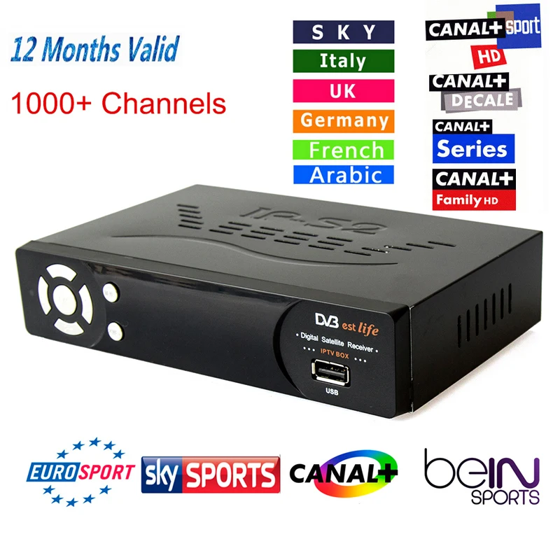  BEST HD 4U up to IP-S2 Plus DVB-S2 satellite receiver IP-S2+with free IPTV 1000+channels for Arabic/Europe/America/Africa/Indian 